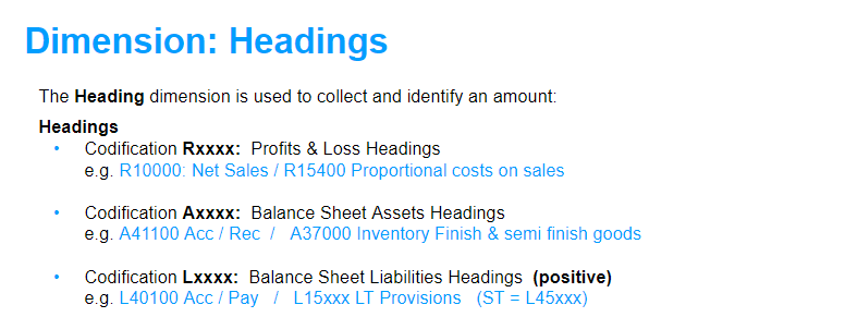 Codification logic for group accounts in group CoA